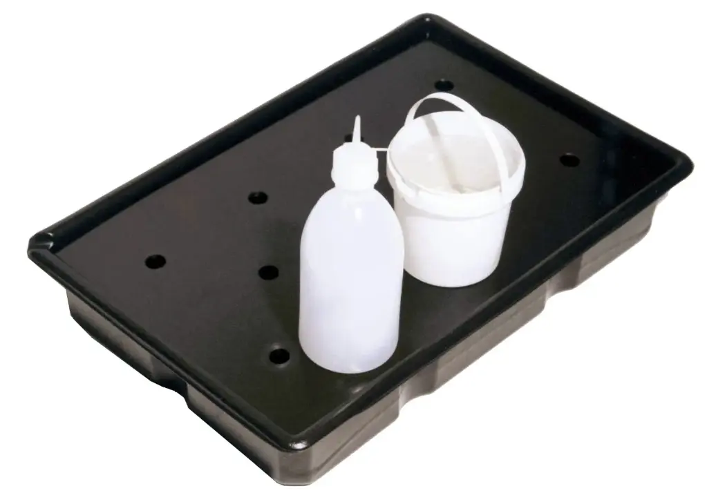 PE Gitterrost Lochplatte, passend auf Auffangwanne, 20 ltr., 400x600x110 mm, schwarz PE   