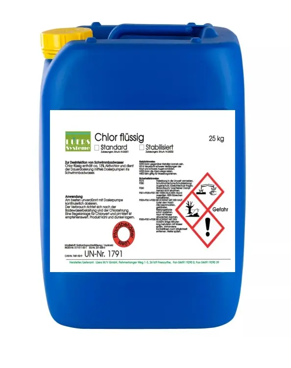 LÜERS Chlor flüssig, Natriumhypochlorit, 25 kg